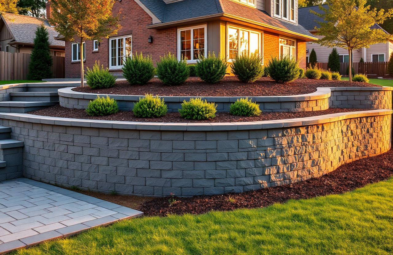 Retaining & Seating Wall built by Landscape Hardscape Creations in Gurnee, IL